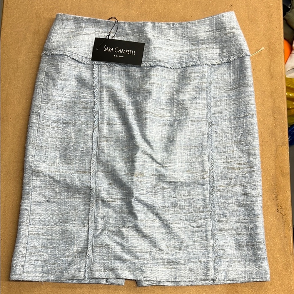 Sara Campbell Silver/Blue Pencil Skirt for Work